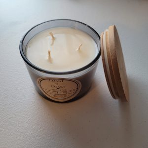 14oz 3 wick grey tint glass candle